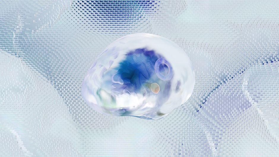 Abstract 3D visualization of AI processing a candidate profile
